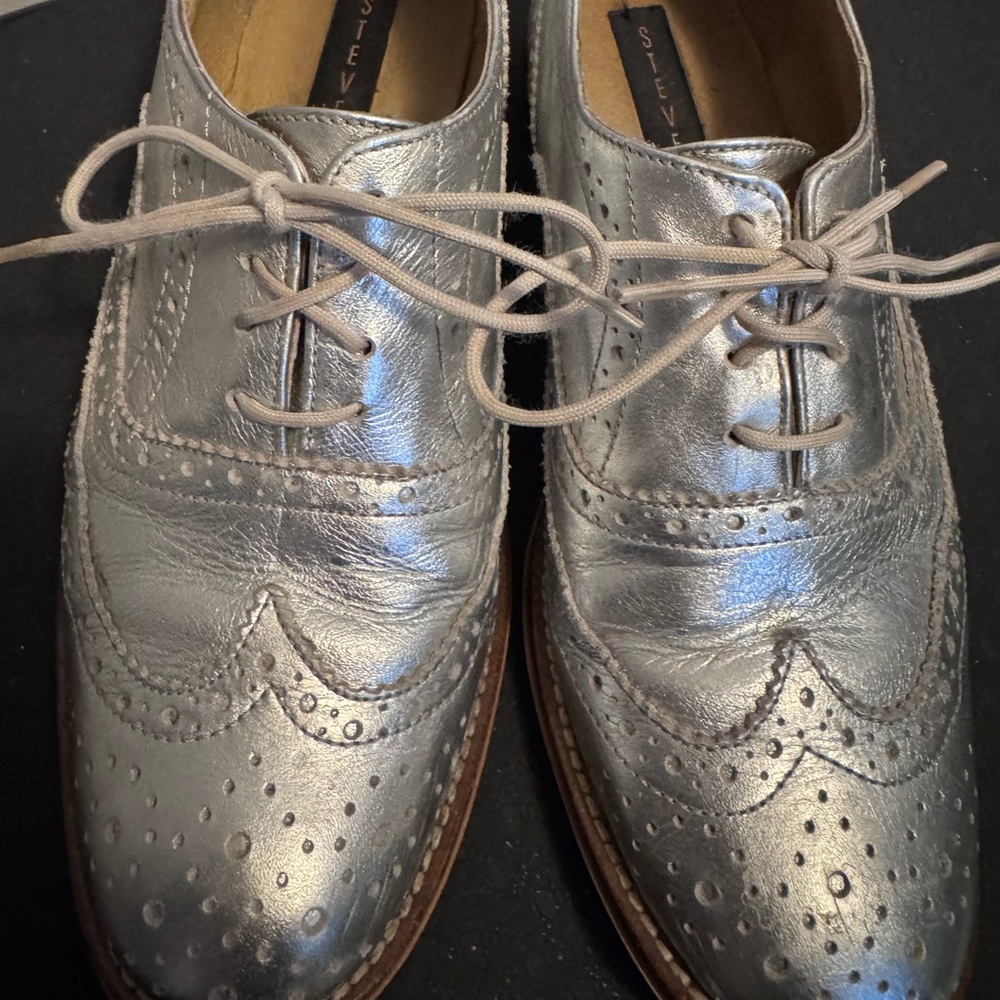 Silver Wingtip Oxfords by Steve Madden